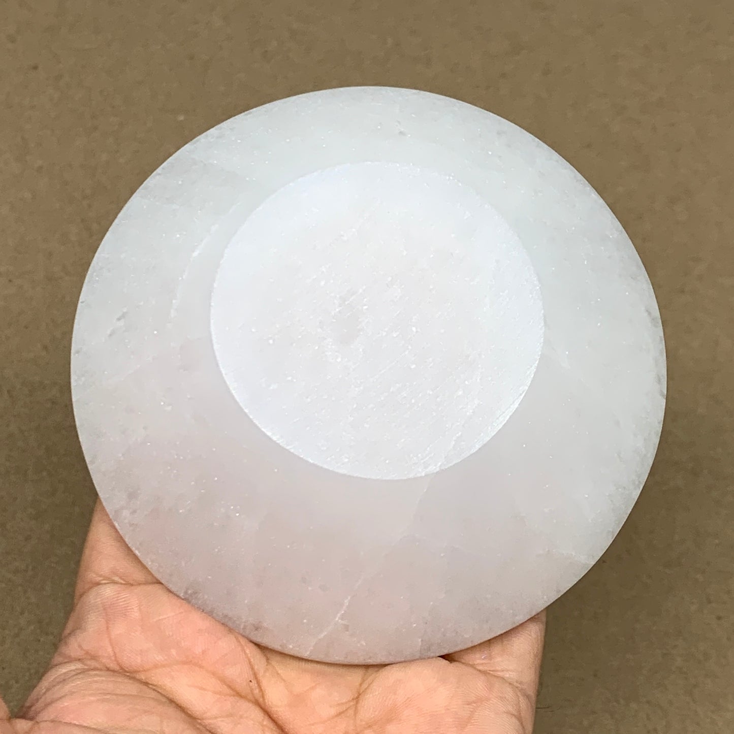 4pcs, 1148g, 3.9"-4" Natural Round Selenite Bowls Crystals from Morocco, B9191