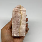 1.38 lbs, 4.4"x1.9" Strawberry Calcite Point Tower Obelisk Crystal, B25317