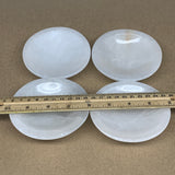 4pcs, 1148g, 3.9"-4" Natural Round Selenite Bowls Crystals from Morocco, B9191