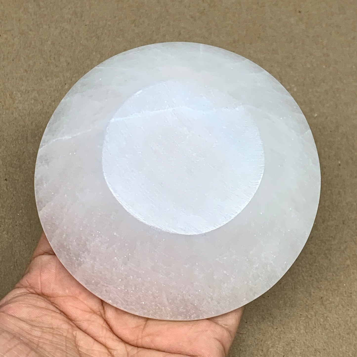 4pcs, 1166g, 3.9"-4" Natural Round Selenite Bowls Crystals from Morocco, B9192