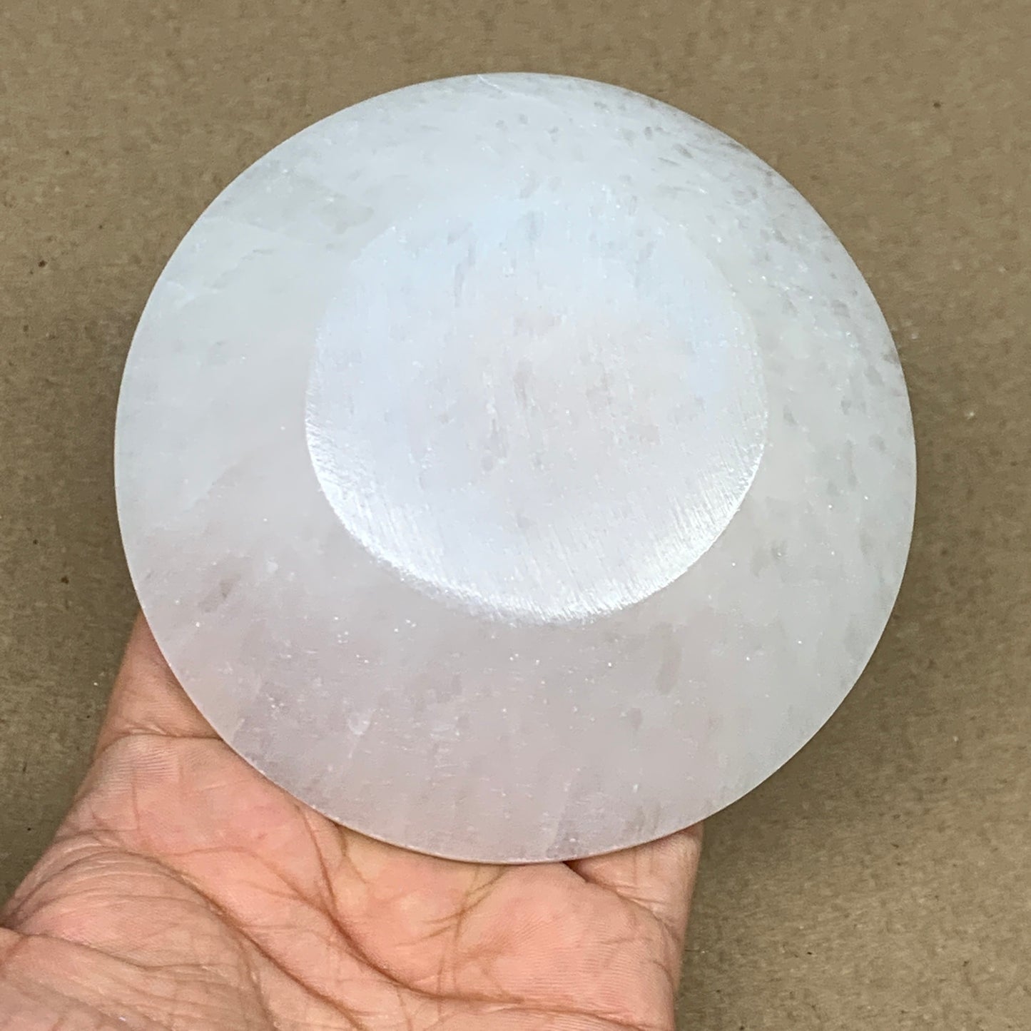 4pcs, 1166g, 3.9"-4" Natural Round Selenite Bowls Crystals from Morocco, B9192