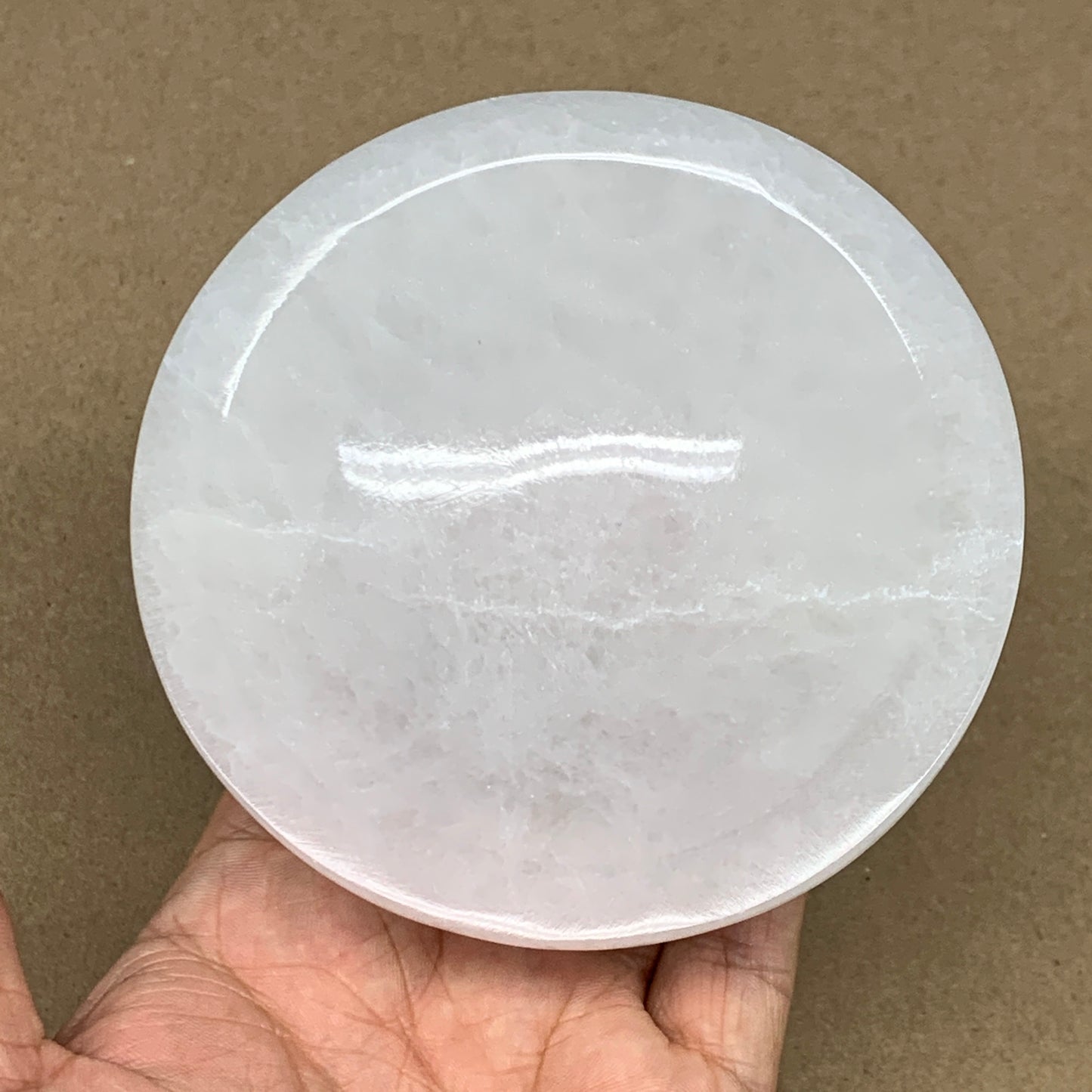4pcs, 1166g, 3.9"-4" Natural Round Selenite Bowls Crystals from Morocco, B9192