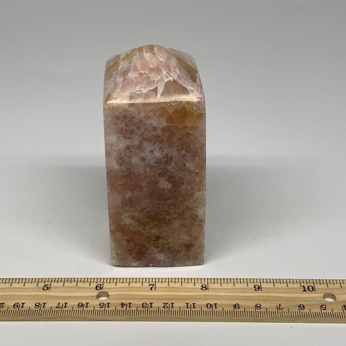 1.38 lbs, 4.4"x1.9" Strawberry Calcite Point Tower Obelisk Crystal, B25317