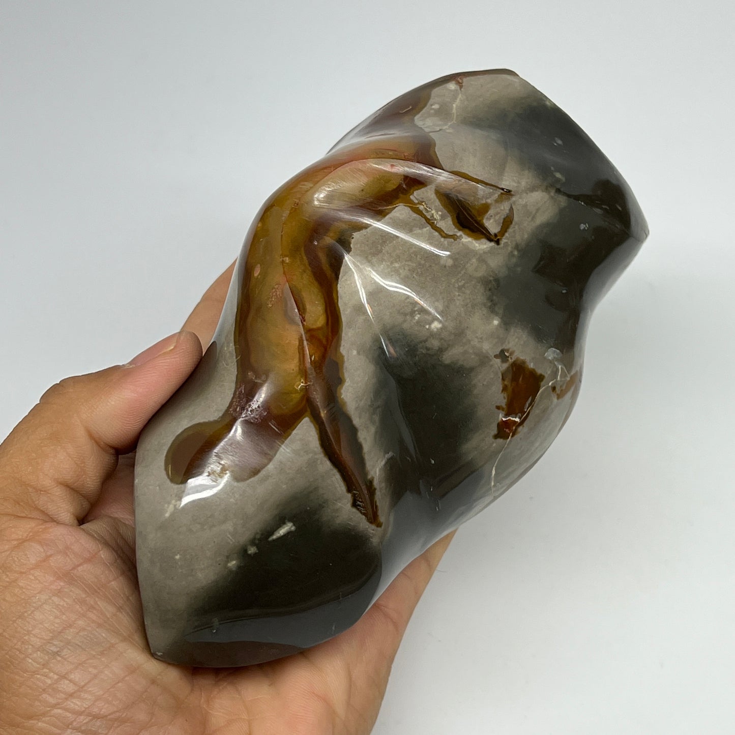 910g,5.7"x3"x2.4" Natural Polychrome Jasper Flame Gemstones @Madagascar,B19563