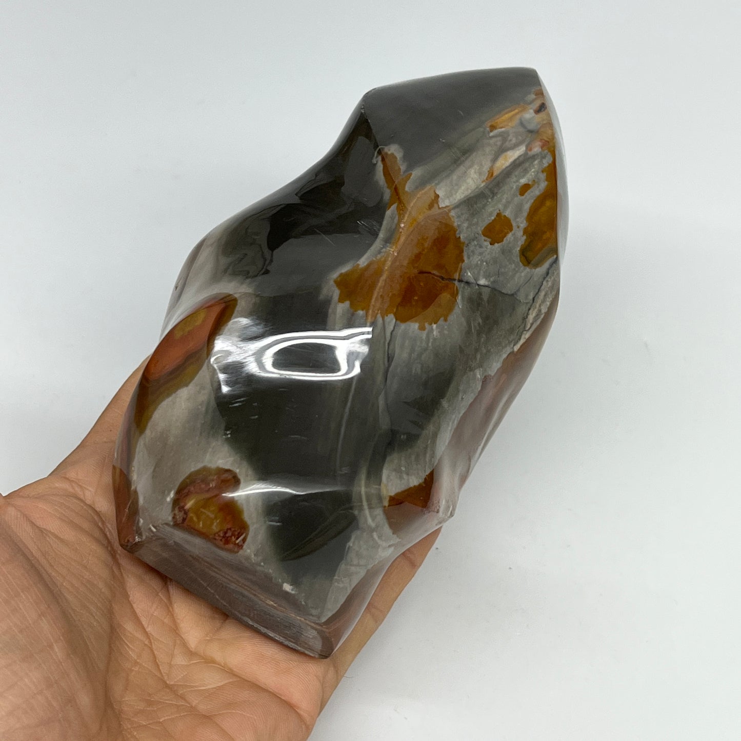 910g,5.7"x3"x2.4" Natural Polychrome Jasper Flame Gemstones @Madagascar,B19563