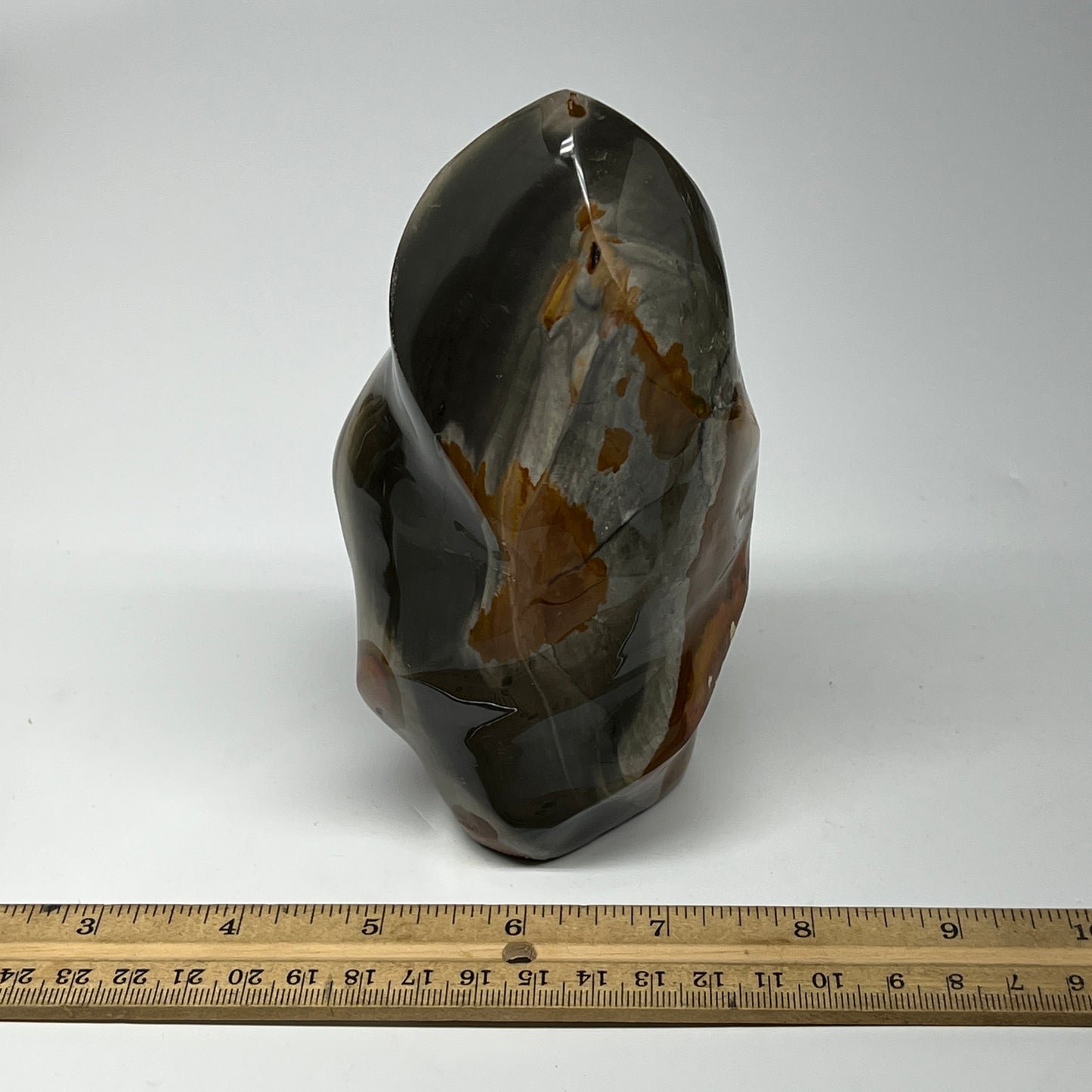 910g,5.7"x3"x2.4" Natural Polychrome Jasper Flame Gemstones @Madagascar,B19563