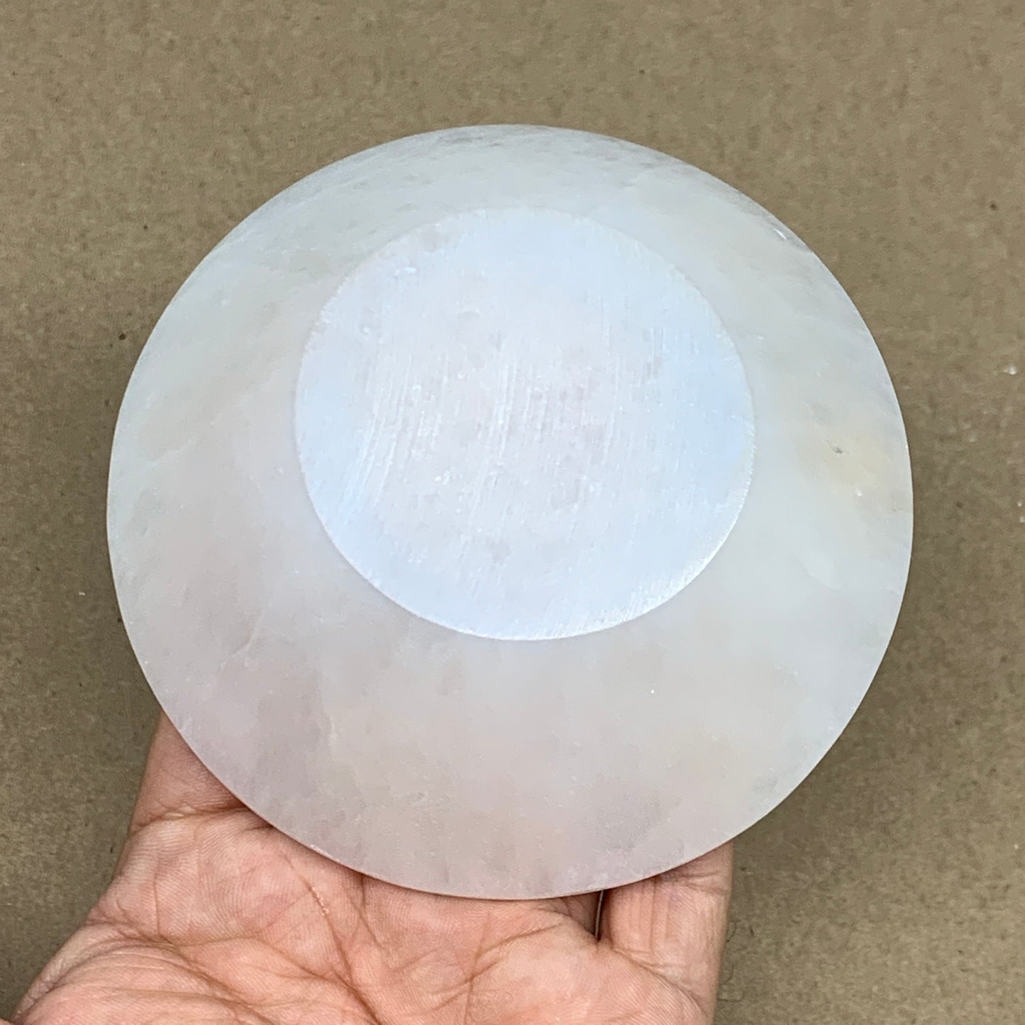 4pcs, 1168g, 3.9"-4" Natural Round Selenite Bowls Crystals from Morocco, B9193