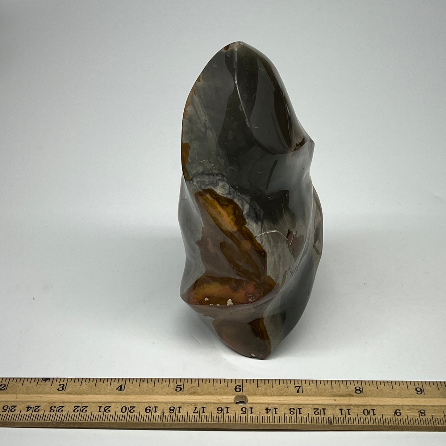 910g,5.7"x3"x2.4" Natural Polychrome Jasper Flame Gemstones @Madagascar,B19563