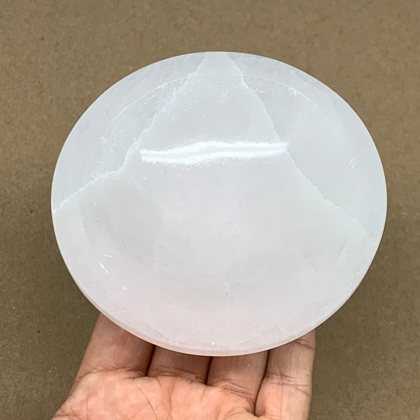 4pcs, 1168g, 3.9"-4" Natural Round Selenite Bowls Crystals from Morocco, B9193