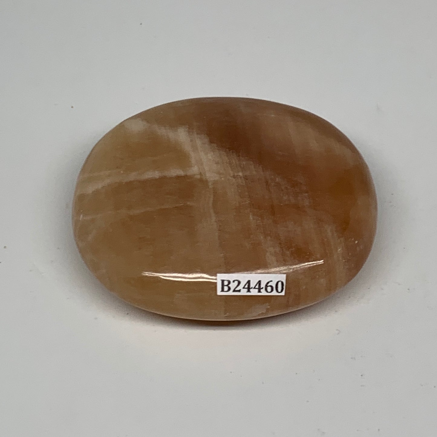 155.2g, 2.7"x2.3"x0.9",Honey Calcite Palm-Stone Crystal Polished @Pakistan,B2446
