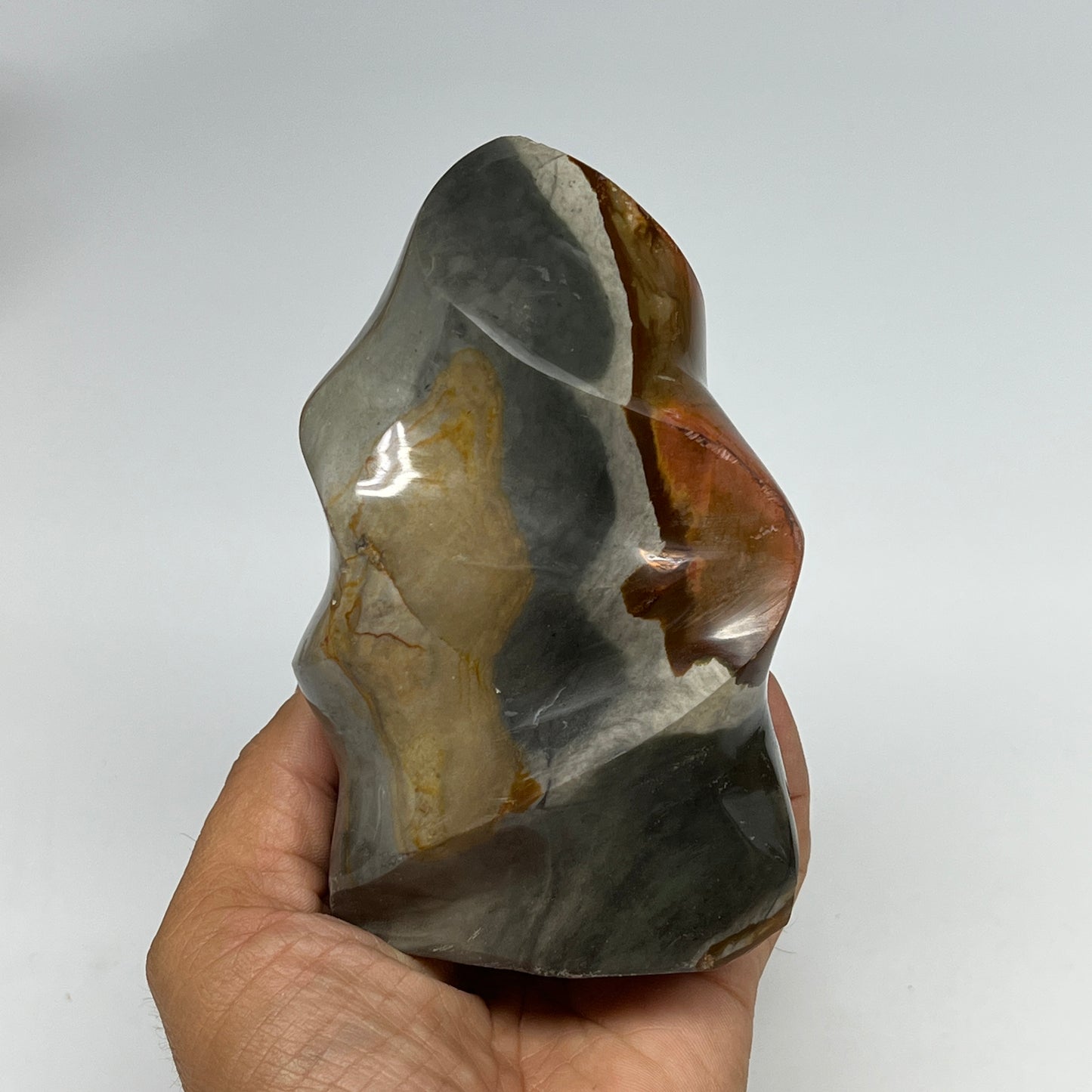 780g,5"x3.1"x2.4" Natural Polychrome Jasper Flame Gemstones @Madagascar,B19564