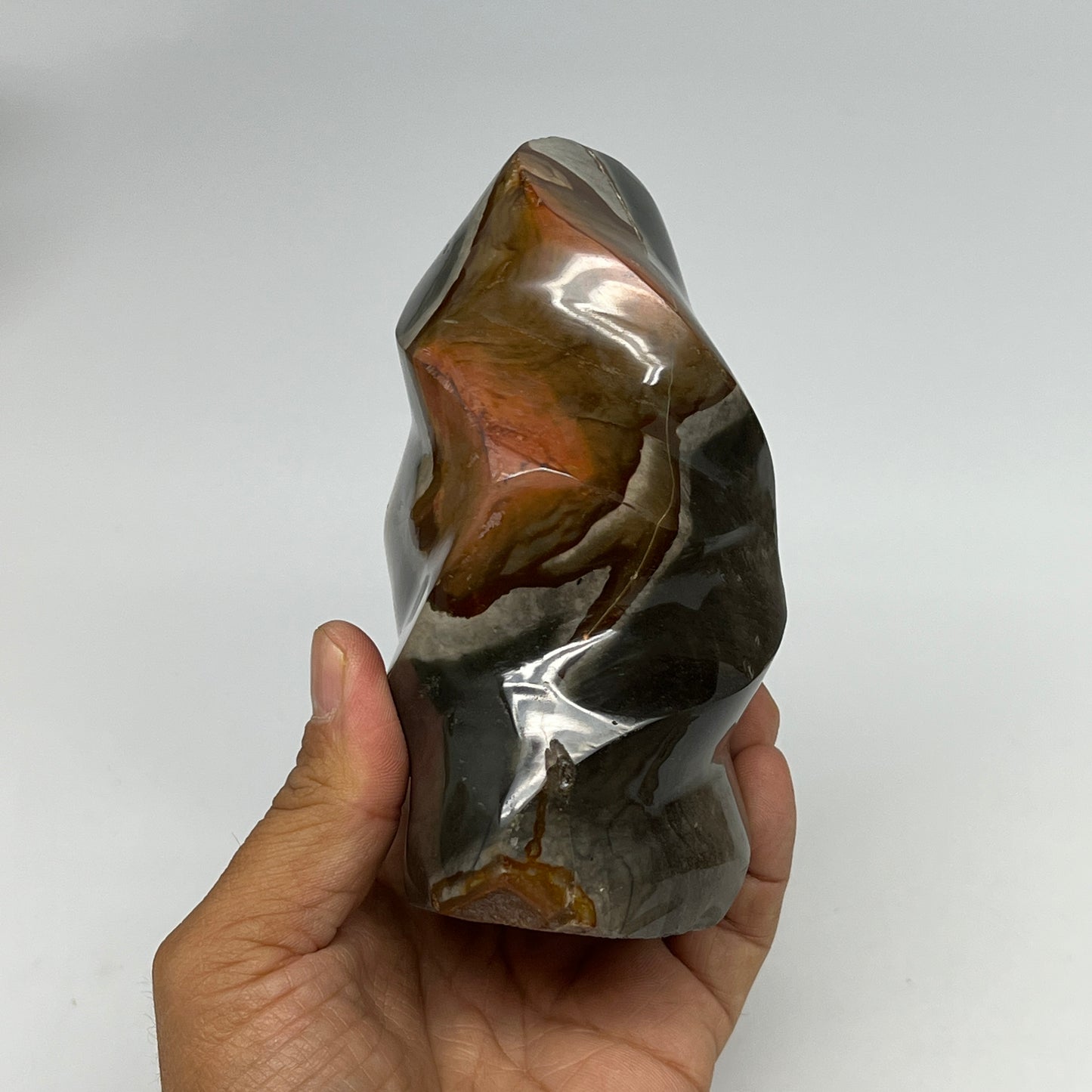 780g,5"x3.1"x2.4" Natural Polychrome Jasper Flame Gemstones @Madagascar,B19564