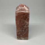 3.51 lbs, 7"x2.4" Strawberry Calcite Point Tower Obelisk Crystal, B25318
