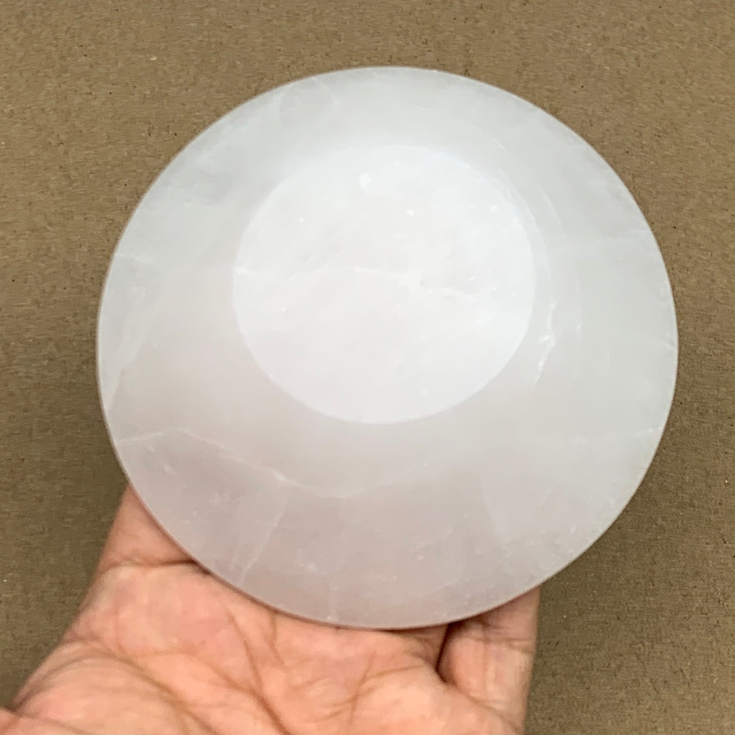 4pcs, 1168g, 3.9"-4" Natural Round Selenite Bowls Crystals from Morocco, B9193