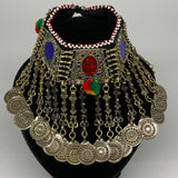 215g, 12"x5.5"Kuchi Choker Necklace Multi-Color Tribal Gypsy Bohemian,B14087