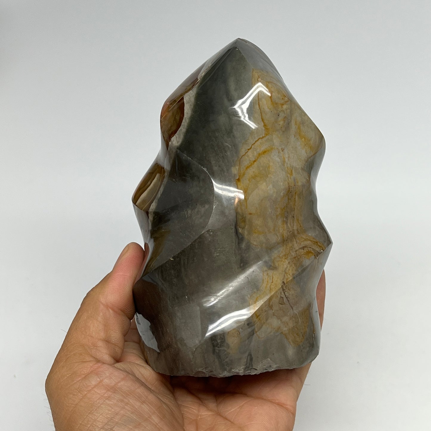 780g,5"x3.1"x2.4" Natural Polychrome Jasper Flame Gemstones @Madagascar,B19564