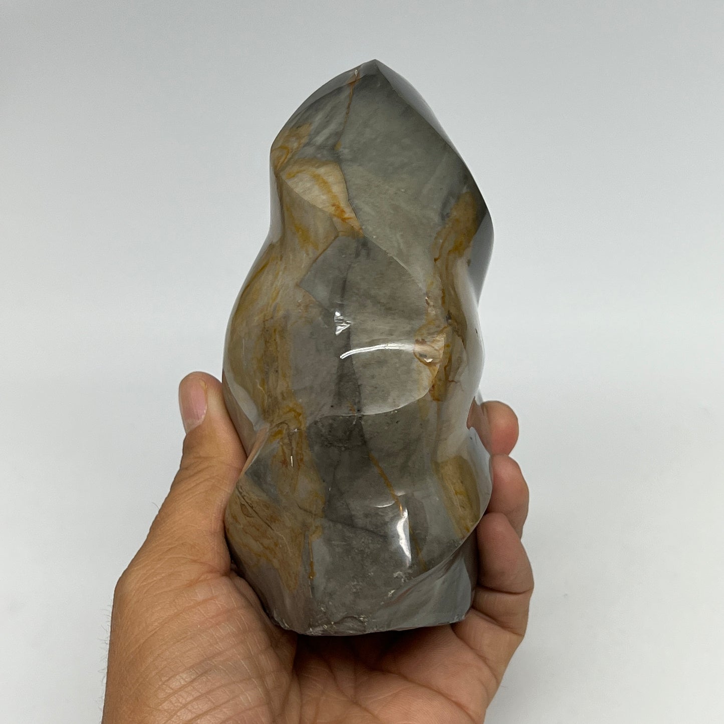 780g,5"x3.1"x2.4" Natural Polychrome Jasper Flame Gemstones @Madagascar,B19564