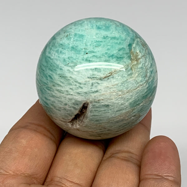 128.3g, 1.8" Small Amazonite Sphere Ball Gemstone from Madagascar, B15824
