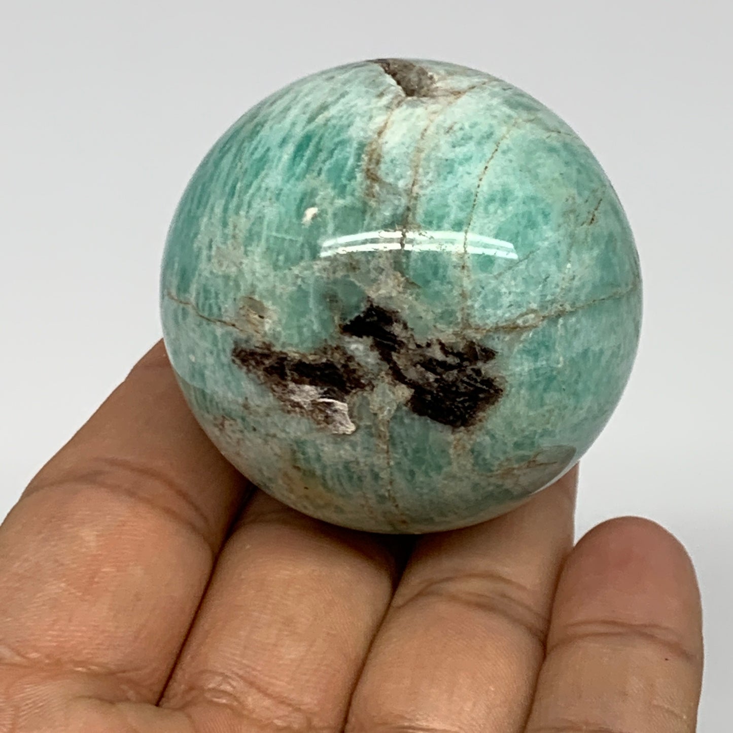 128.3g, 1.8" Small Amazonite Sphere Ball Gemstone from Madagascar, B15824