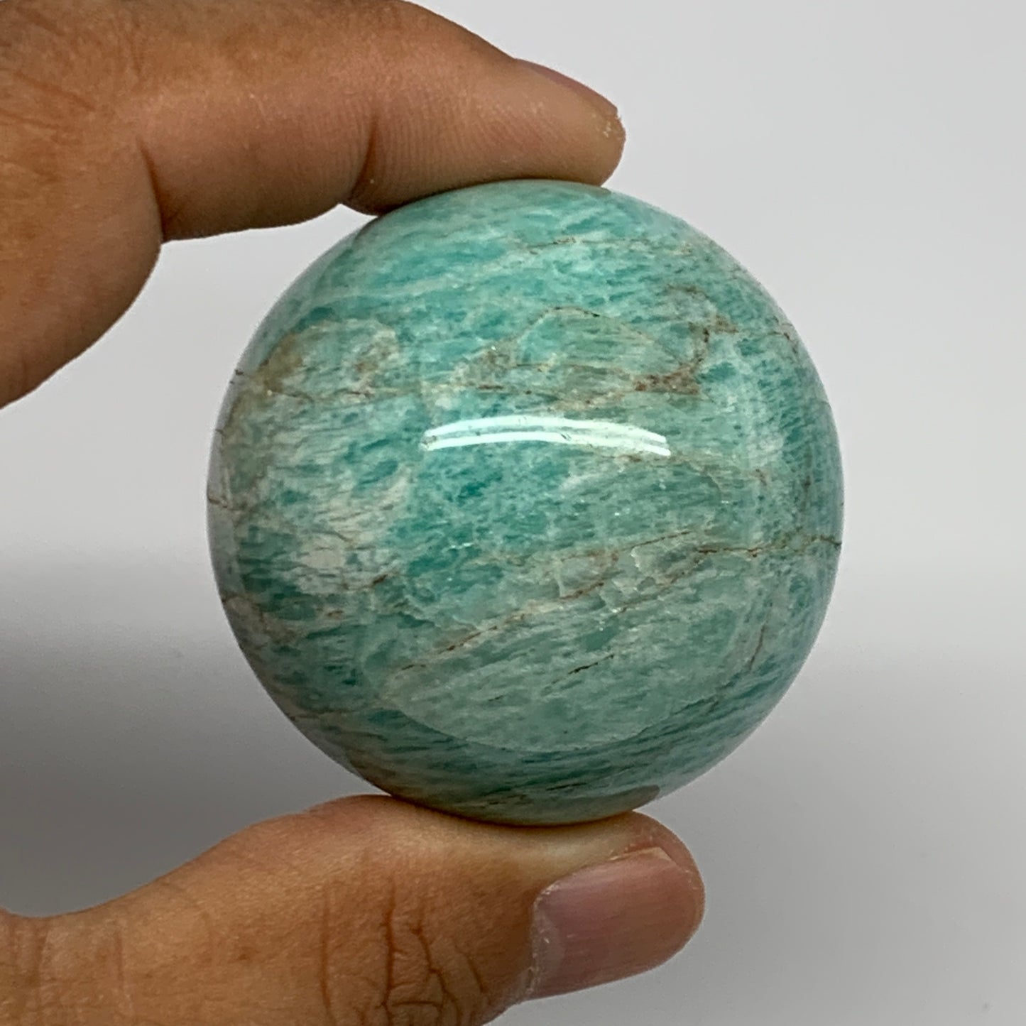 128.3g, 1.8" Small Amazonite Sphere Ball Gemstone from Madagascar, B15824