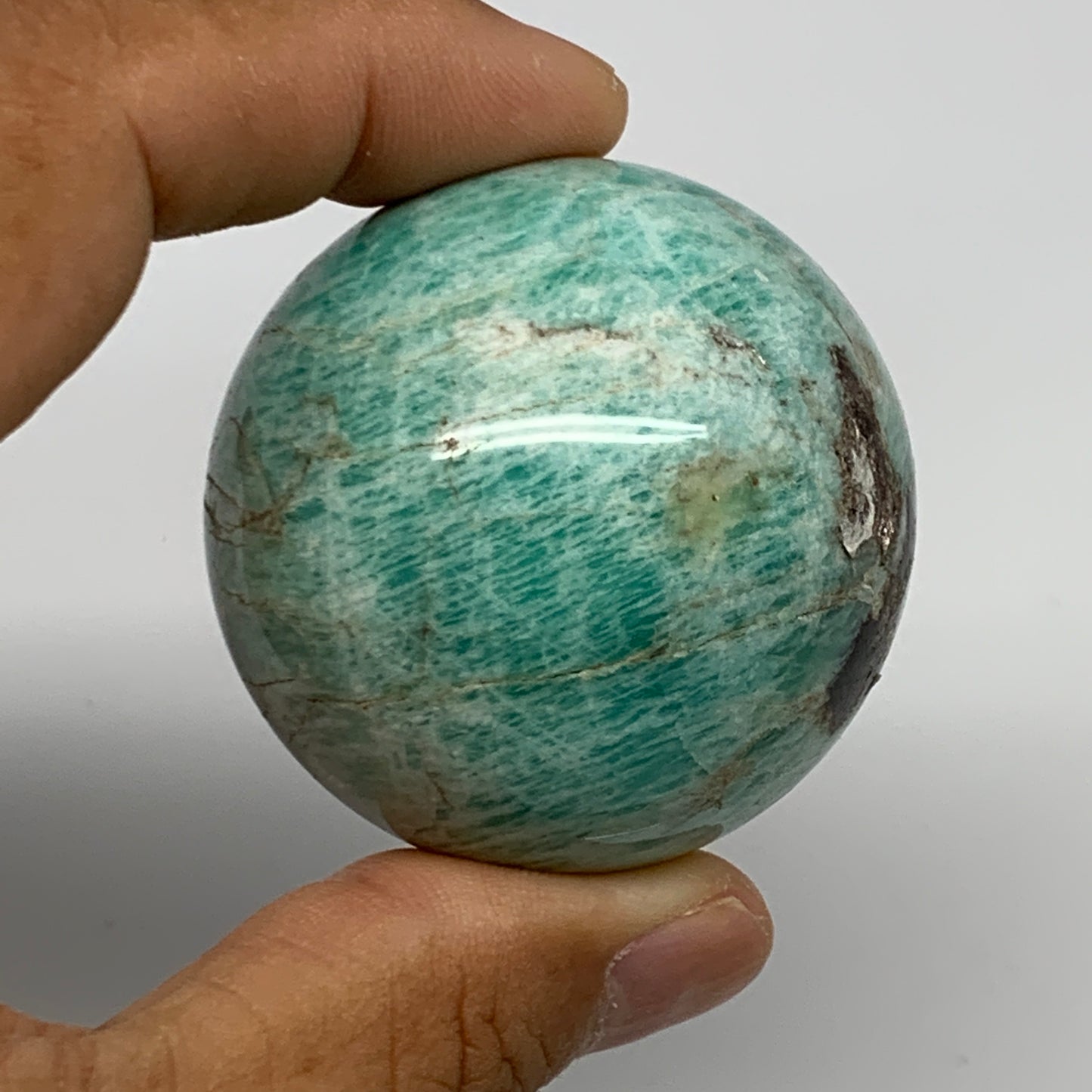 128.3g, 1.8" Small Amazonite Sphere Ball Gemstone from Madagascar, B15824