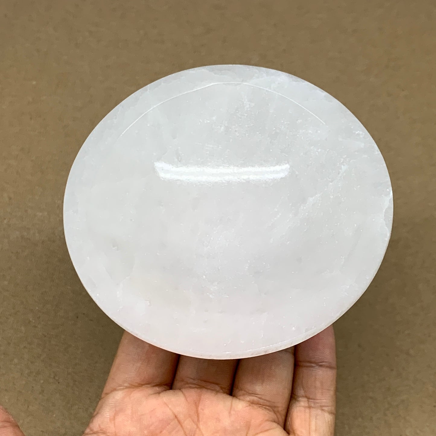 4pcs, 1090g, 3.9"-4" Natural Round Selenite Bowls Crystals from Morocco, B9194