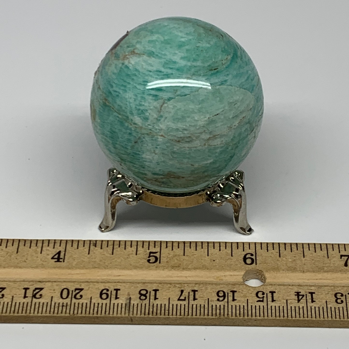 128.3g, 1.8" Small Amazonite Sphere Ball Gemstone from Madagascar, B15824