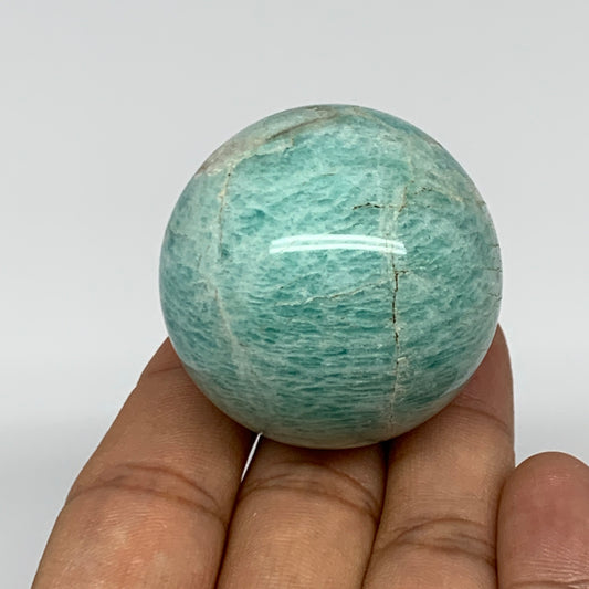 94.1g, 1.6" Small Amazonite Sphere Ball Gemstone from Madagascar, B15826