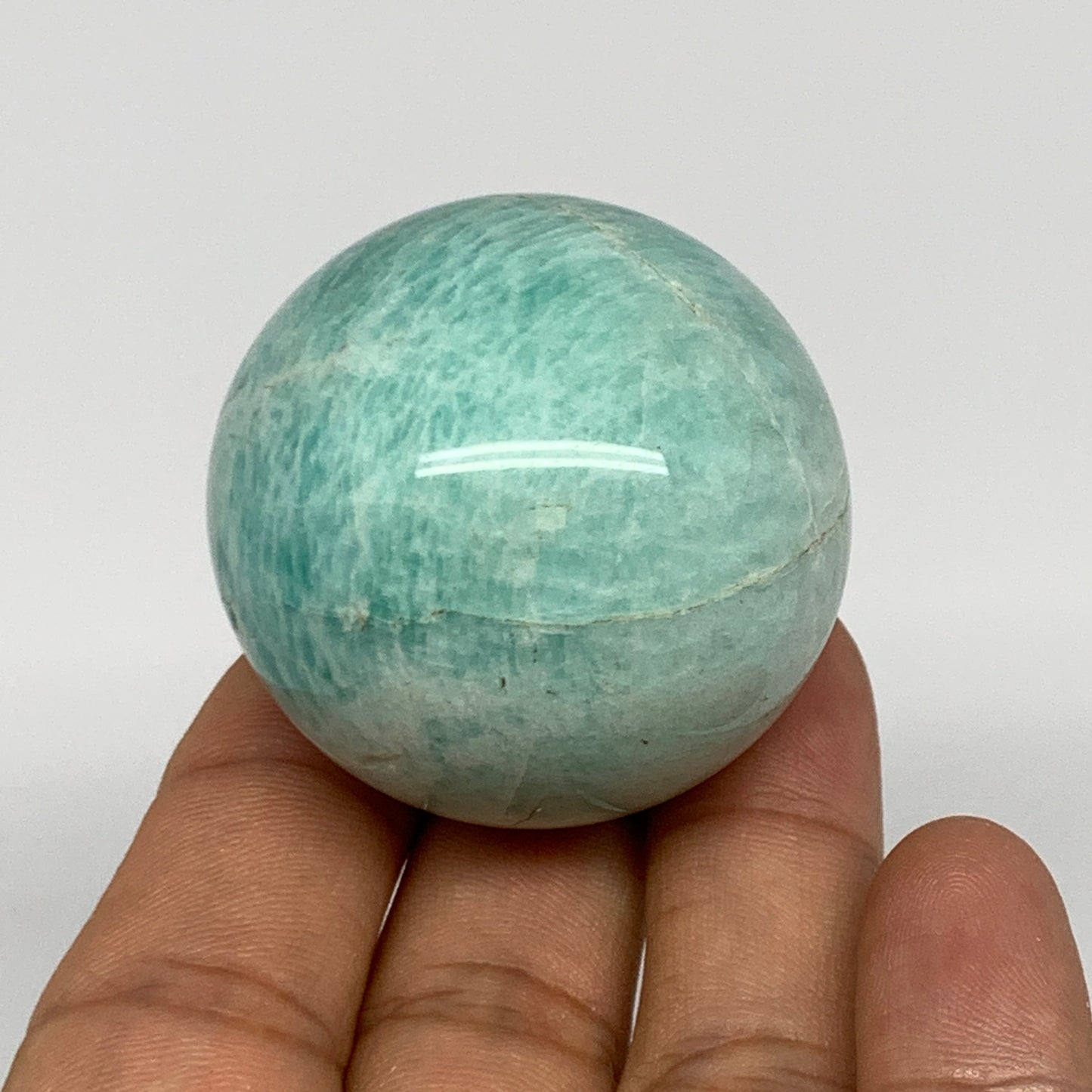 94.1g, 1.6" Small Amazonite Sphere Ball Gemstone from Madagascar, B15826