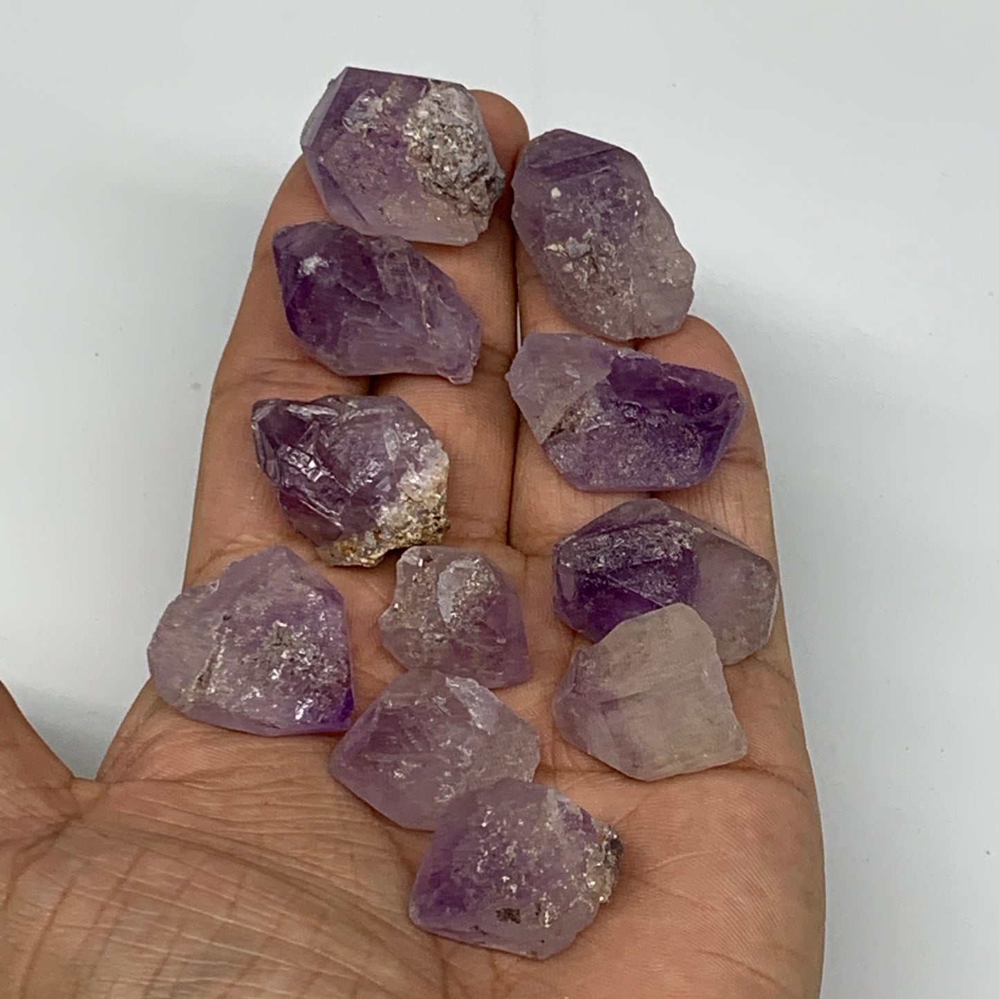 90.9g,0.7"-1.2",11pcs, Natural Amethyst Crystal Rough Mineral Specimens, B11708