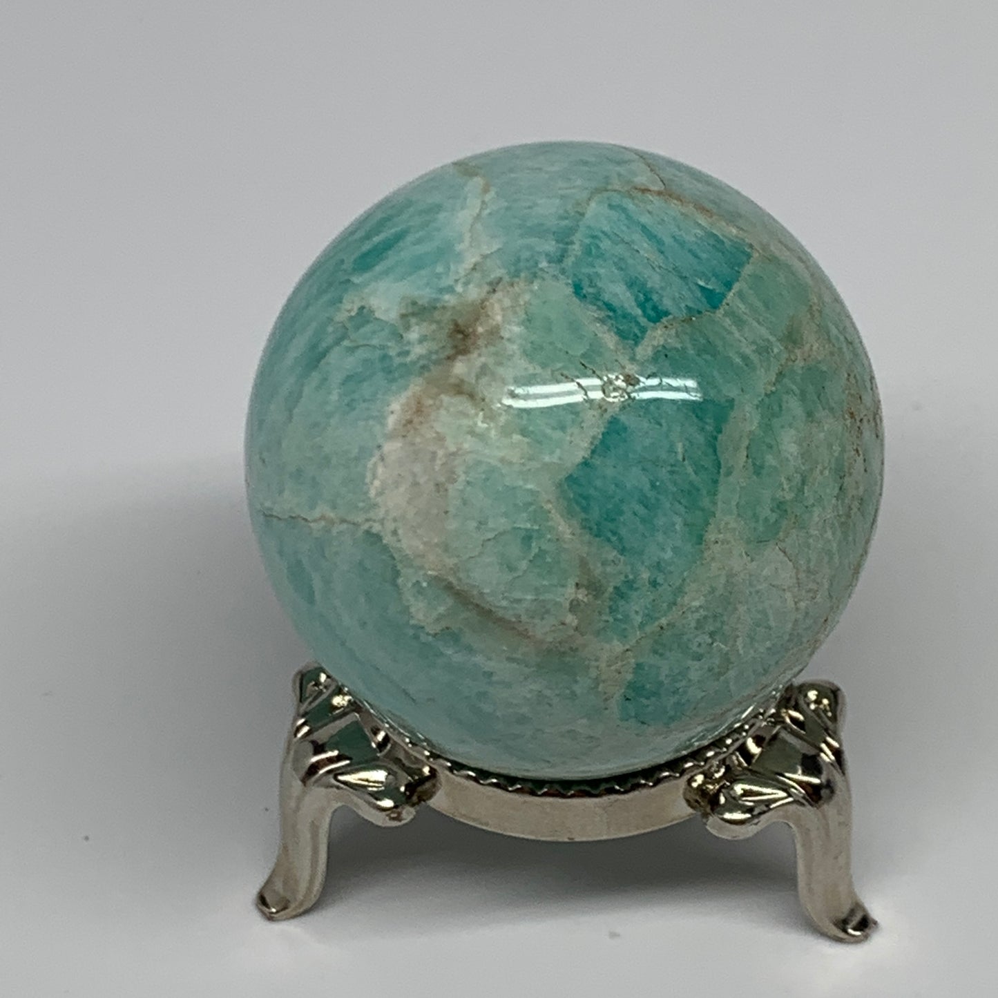 94.1g, 1.6" Small Amazonite Sphere Ball Gemstone from Madagascar, B15826