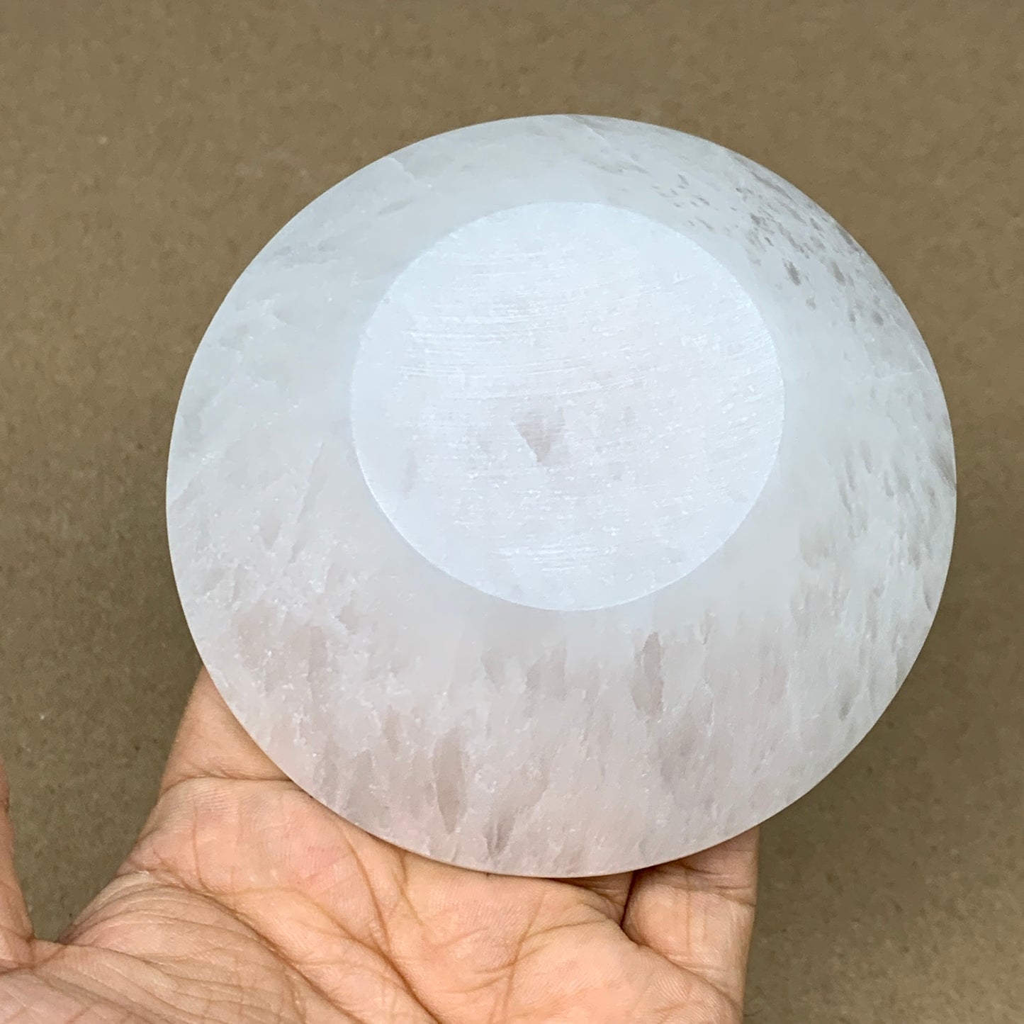 4pcs, 1090g, 3.9"-4" Natural Round Selenite Bowls Crystals from Morocco, B9196