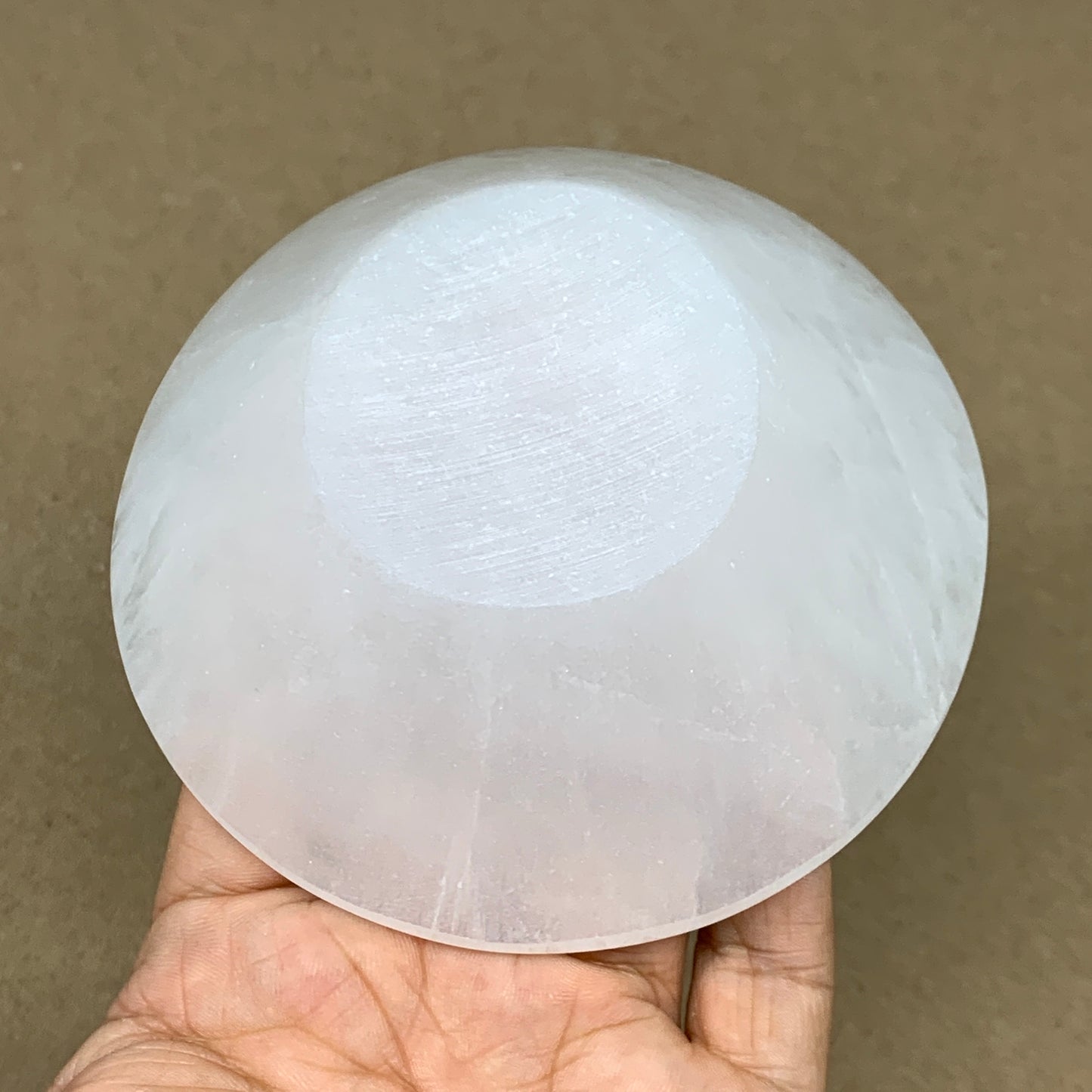 4pcs, 1090g, 3.9"-4" Natural Round Selenite Bowls Crystals from Morocco, B9196