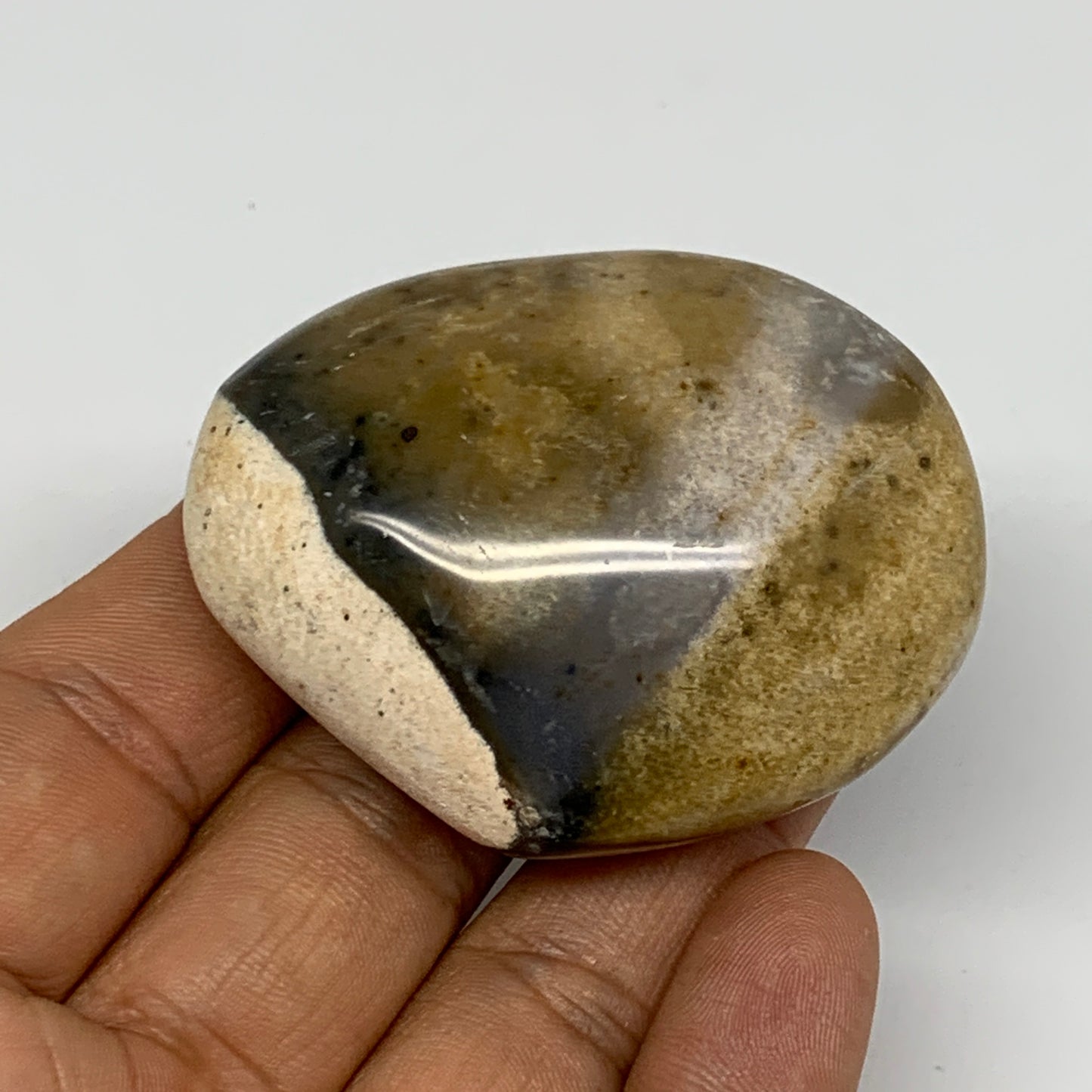 73.8g, 2.2"x1.7"x0.9", Yellow Ocean Jasper Palm-Stone @Madagascar, B18152