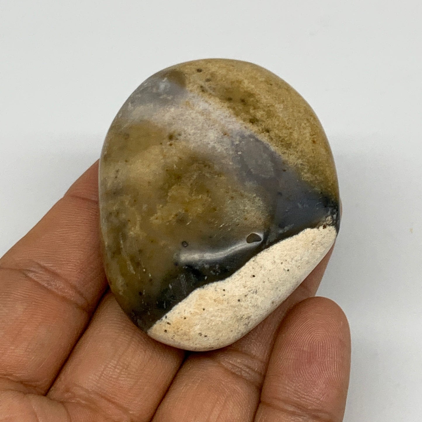 73.8g, 2.2"x1.7"x0.9", Yellow Ocean Jasper Palm-Stone @Madagascar, B18152