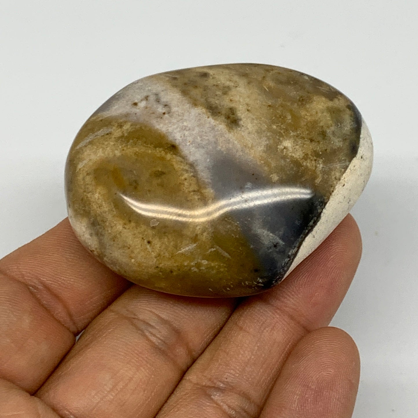73.8g, 2.2"x1.7"x0.9", Yellow Ocean Jasper Palm-Stone @Madagascar, B18152