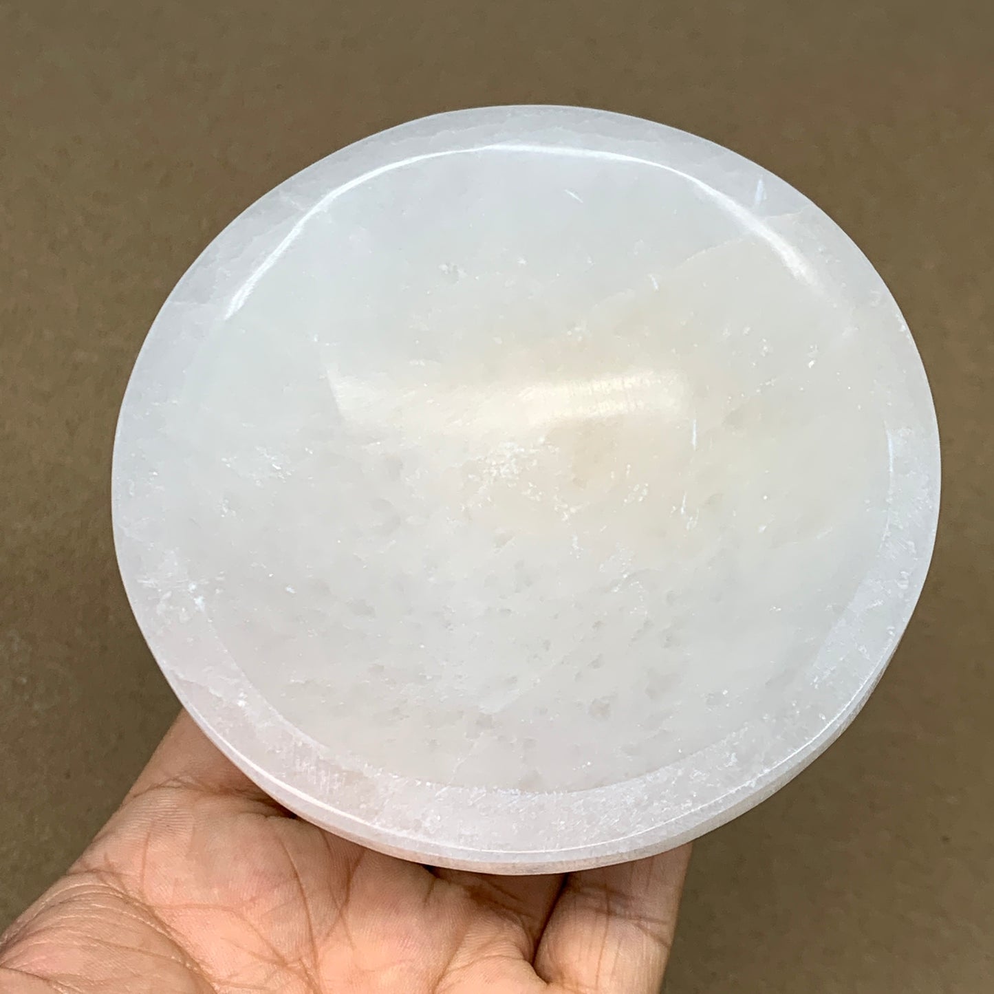 4pcs, 1386g, 3.9"-4" Natural Round Selenite Bowls Crystals from Morocco, B9197
