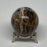 97.6g, 1.7" (42mm), Chocolate/Gray Onyx Sphere Ball Gemstone @Morocco, B18924