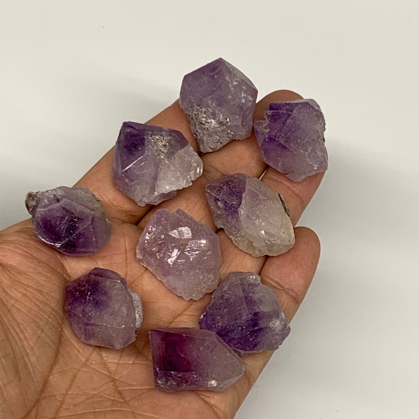 91.5g,0.7"-1.2", 9pcs, Natural Amethyst Crystal Rough Mineral Specimens, B11709