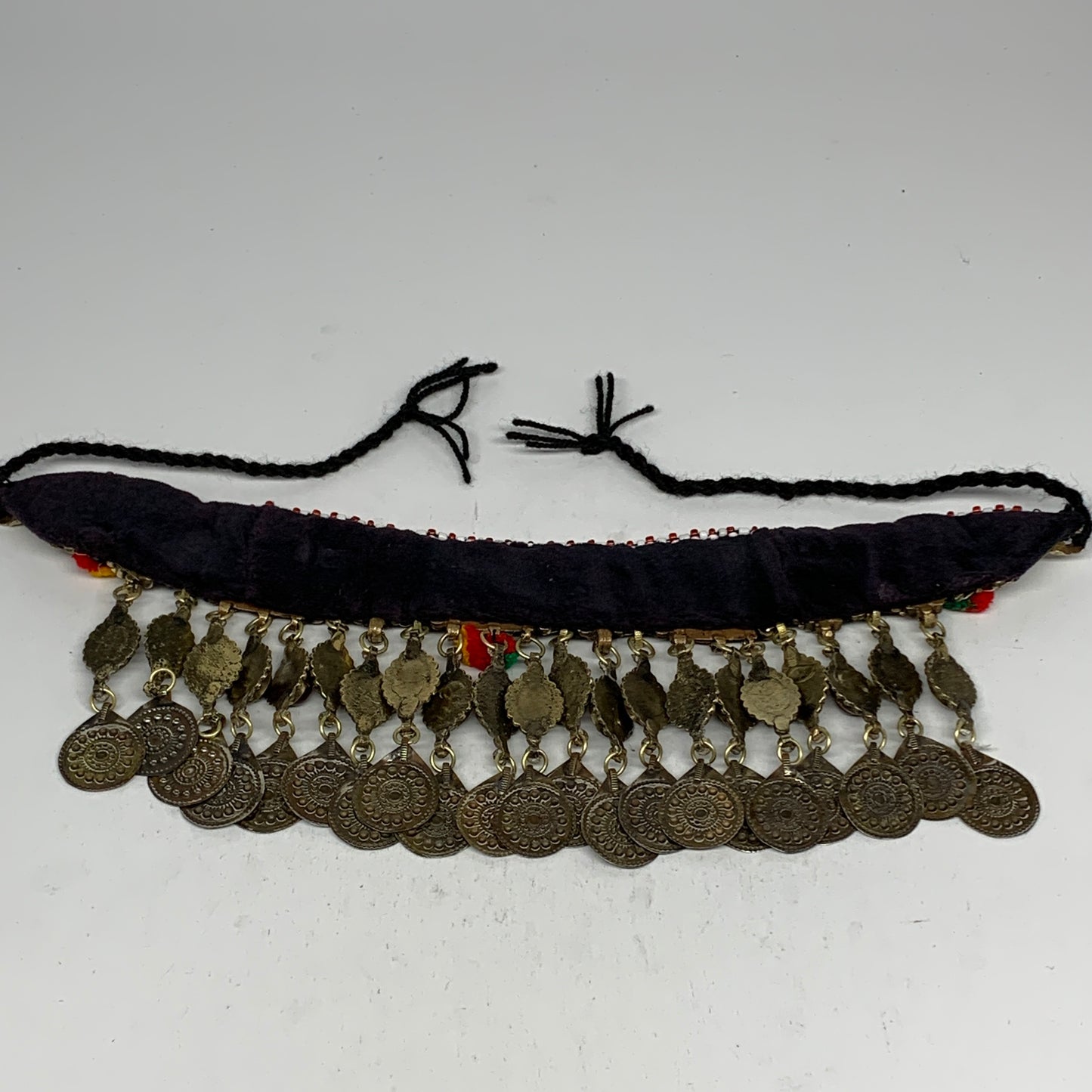 330g, 13.5"x4.5"Kuchi Choker Necklace Multi-Color Tribal Gypsy Bohemian,B14090