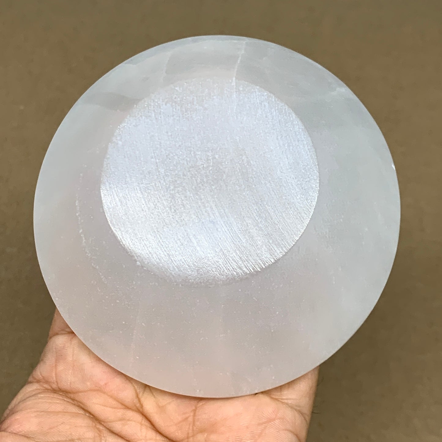 4pcs, 1386g, 3.9"-4" Natural Round Selenite Bowls Crystals from Morocco, B9197