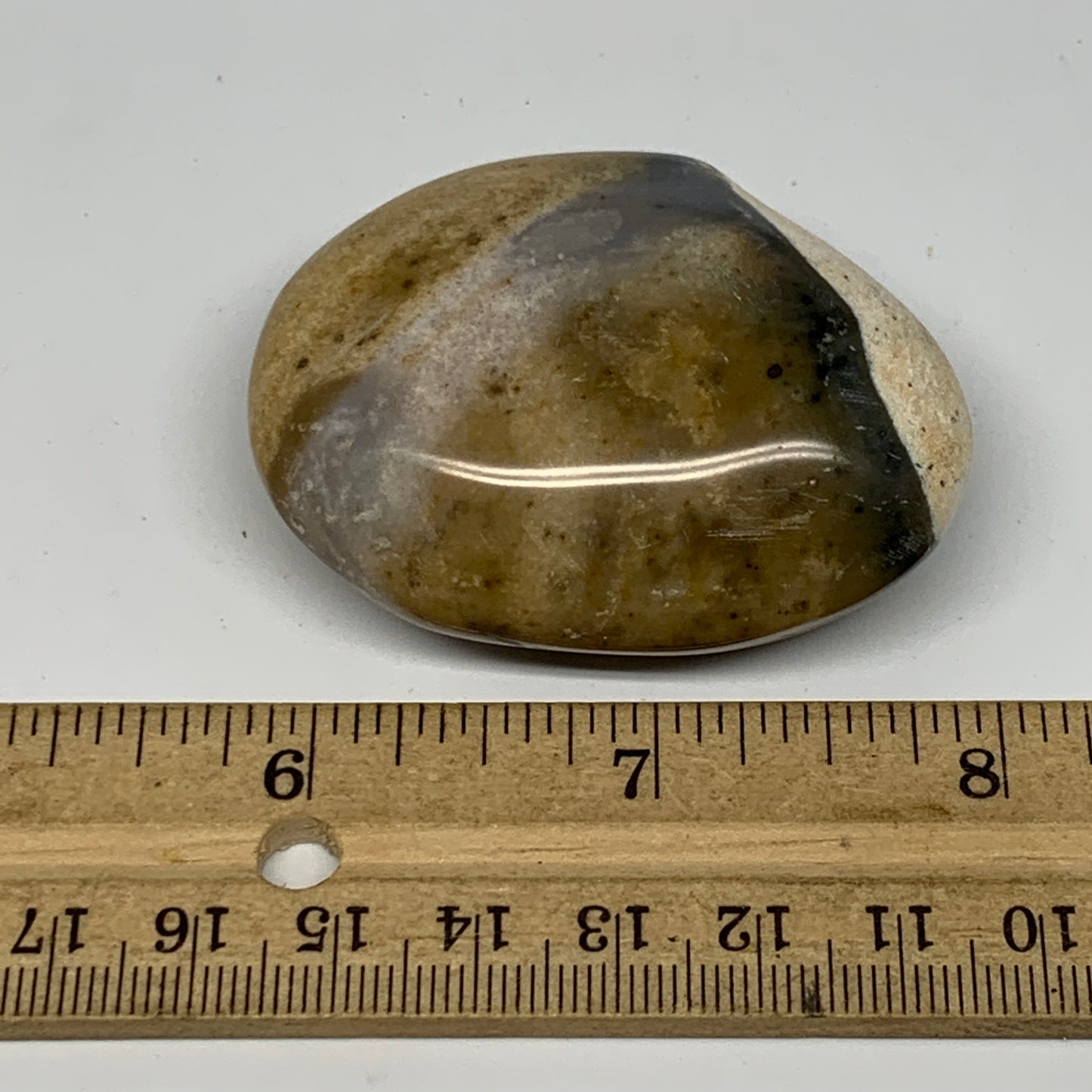 73.8g, 2.2"x1.7"x0.9", Yellow Ocean Jasper Palm-Stone @Madagascar, B18152