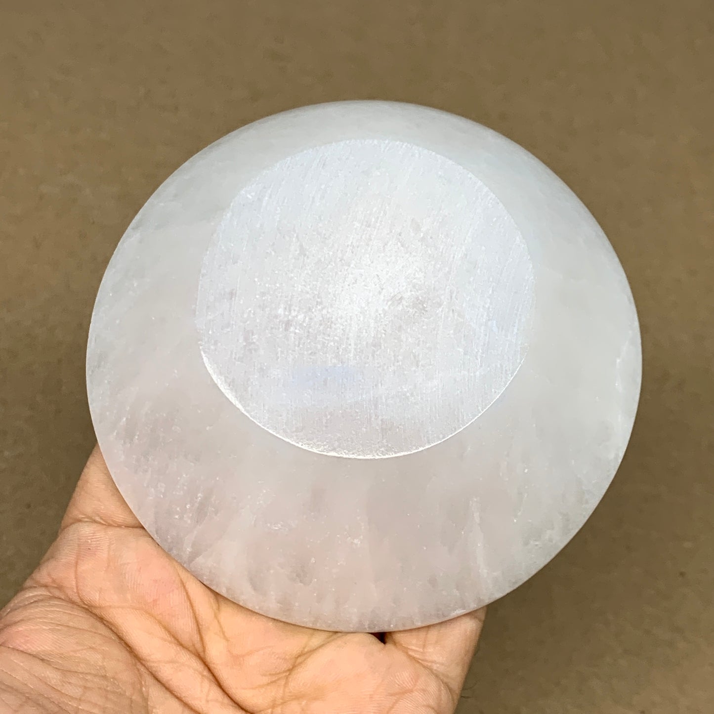 4pcs, 1386g, 3.9"-4" Natural Round Selenite Bowls Crystals from Morocco, B9197