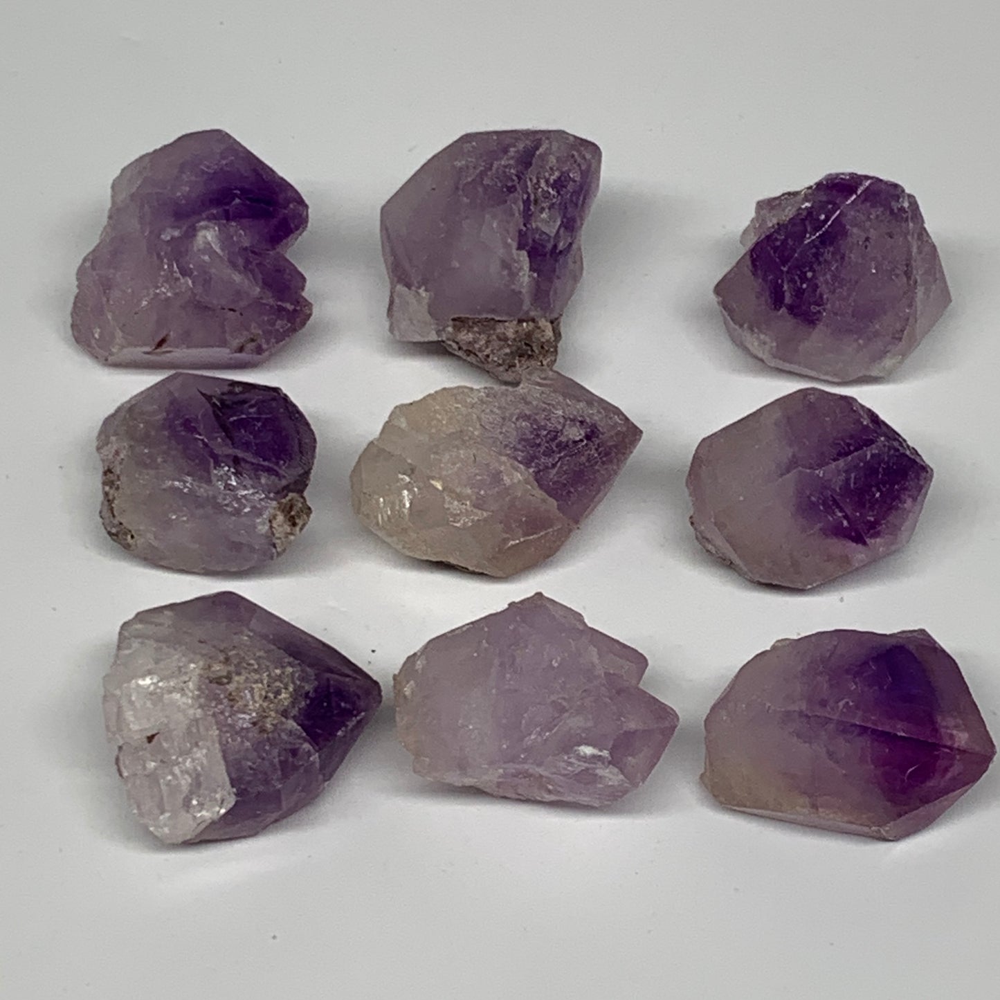 91.5g,0.7"-1.2", 9pcs, Natural Amethyst Crystal Rough Mineral Specimens, B11709