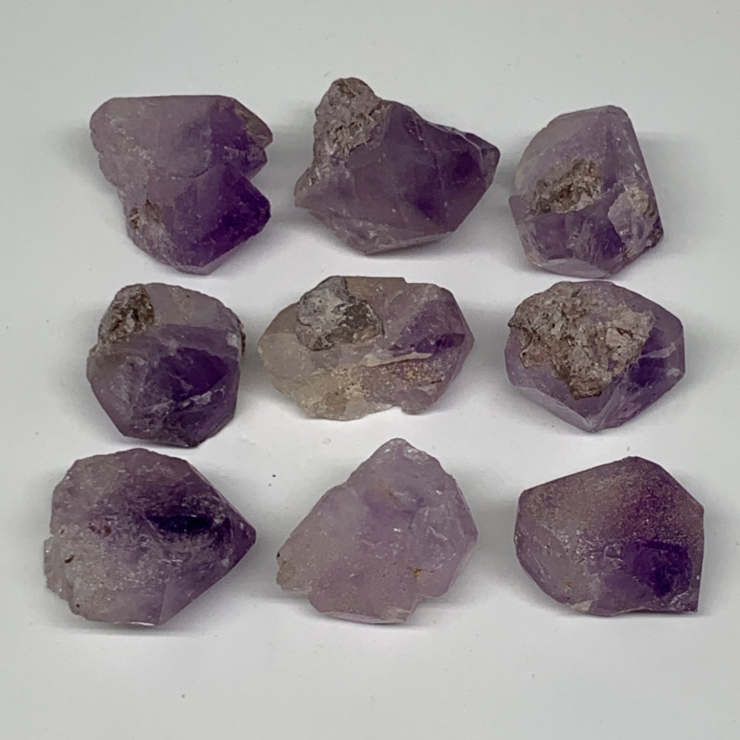 91.5g,0.7"-1.2", 9pcs, Natural Amethyst Crystal Rough Mineral Specimens, B11709