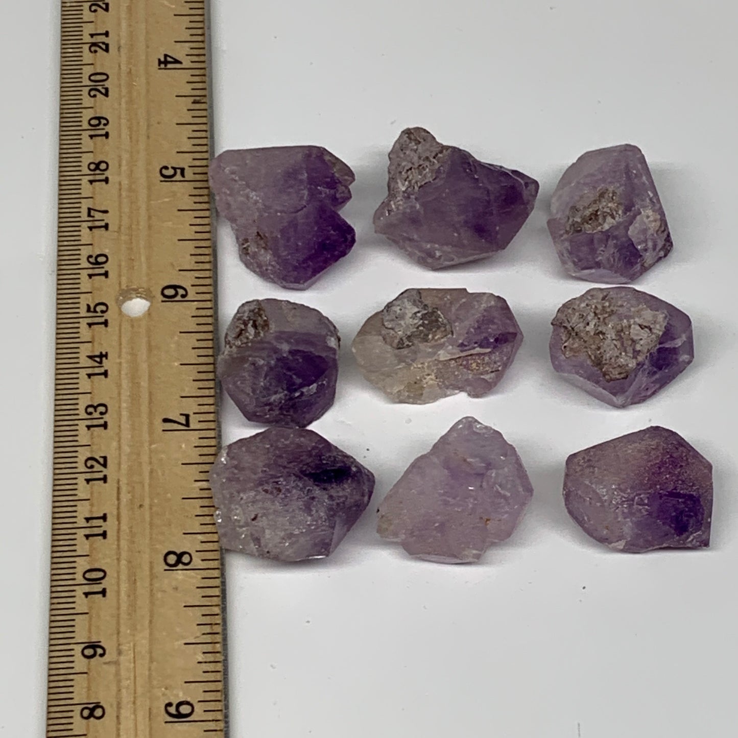 91.5g,0.7"-1.2", 9pcs, Natural Amethyst Crystal Rough Mineral Specimens, B11709