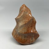 1220g, 6.7"x4.6"x2.3", Natural Peach Moonstone Flame Gemstones Reiki Tool, B1956