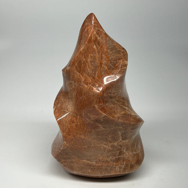 1510g, 7.2"x4.1"x3.2", Natural Peach Moonstone Flame Gemstones Reiki Tool, B1957