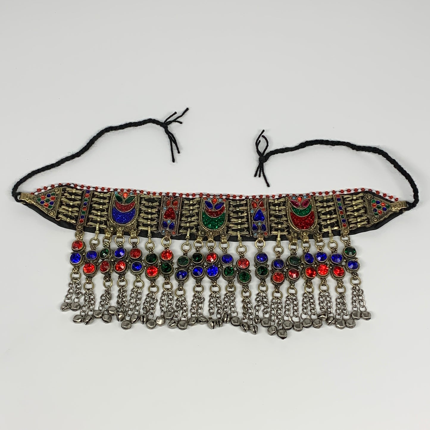 300g, 12"x4.25"Kuchi Choker Necklace Multi-Color Tribal Gypsy Bohemian,B14093