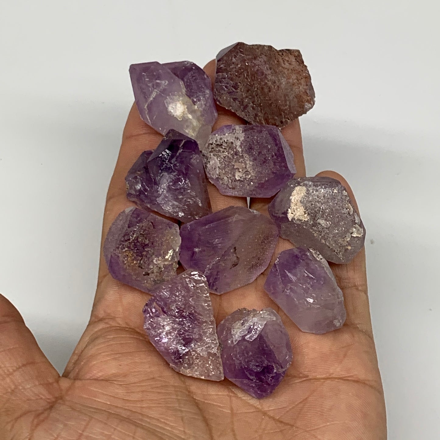104.4g,0.9"-1.3", 10pcs, Natural Amethyst Crystal Rough Mineral Specimens, B1171